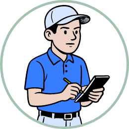 Golfer recording stats with pencil and scorecard