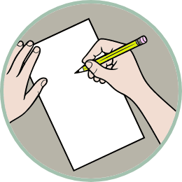 Hand writing a practice plan with pencil