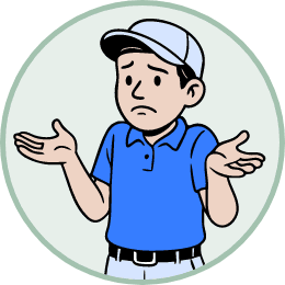 Golfer pointing up with an idea